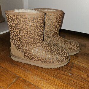 Gold Glitter Cheetah Print UGG boots